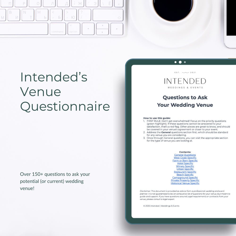 Intended's Venue Questionnaire