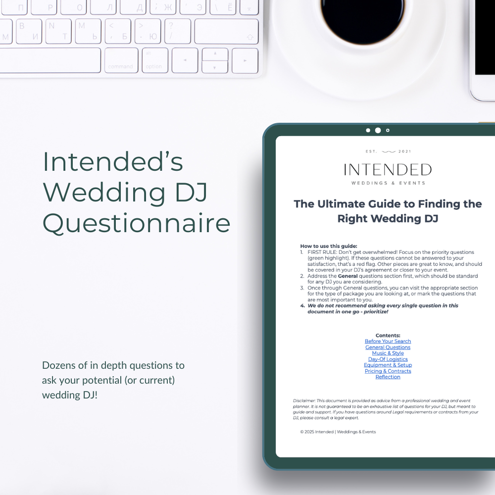 Intended's Wedding DJ Questionnaire